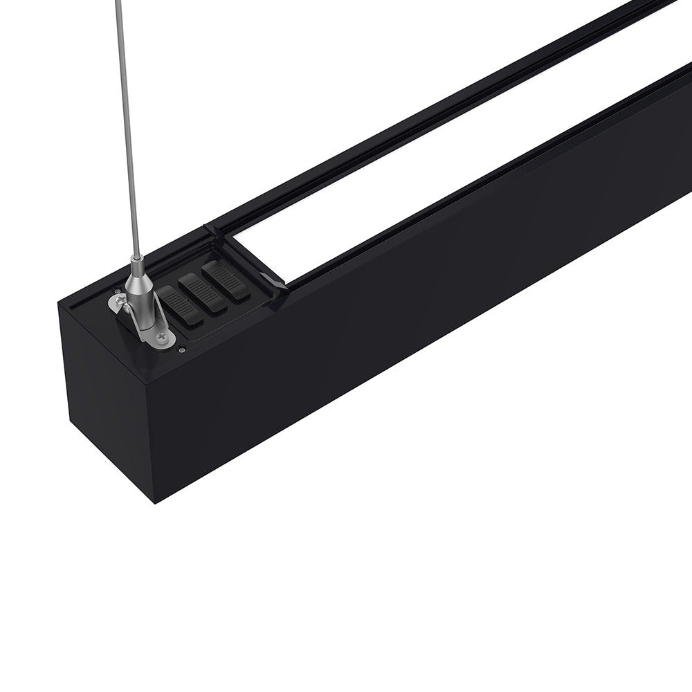 4FT 50W Black Linear Strip Light – Sleek design, high lumen output, ideal for offices, shops, and commercial spaces.