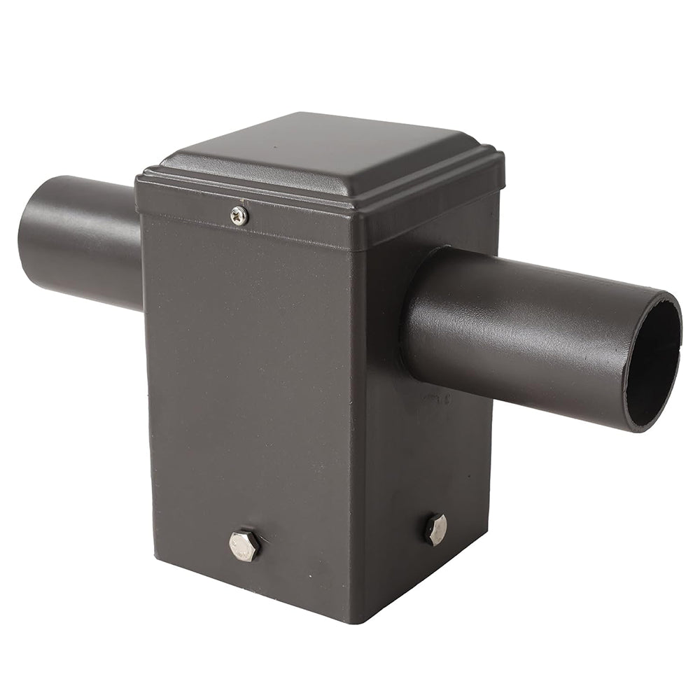 Dual 90° Tenon Adapter for 4” Square Poles - 2 Horizontal 2-3/8" Diameter
