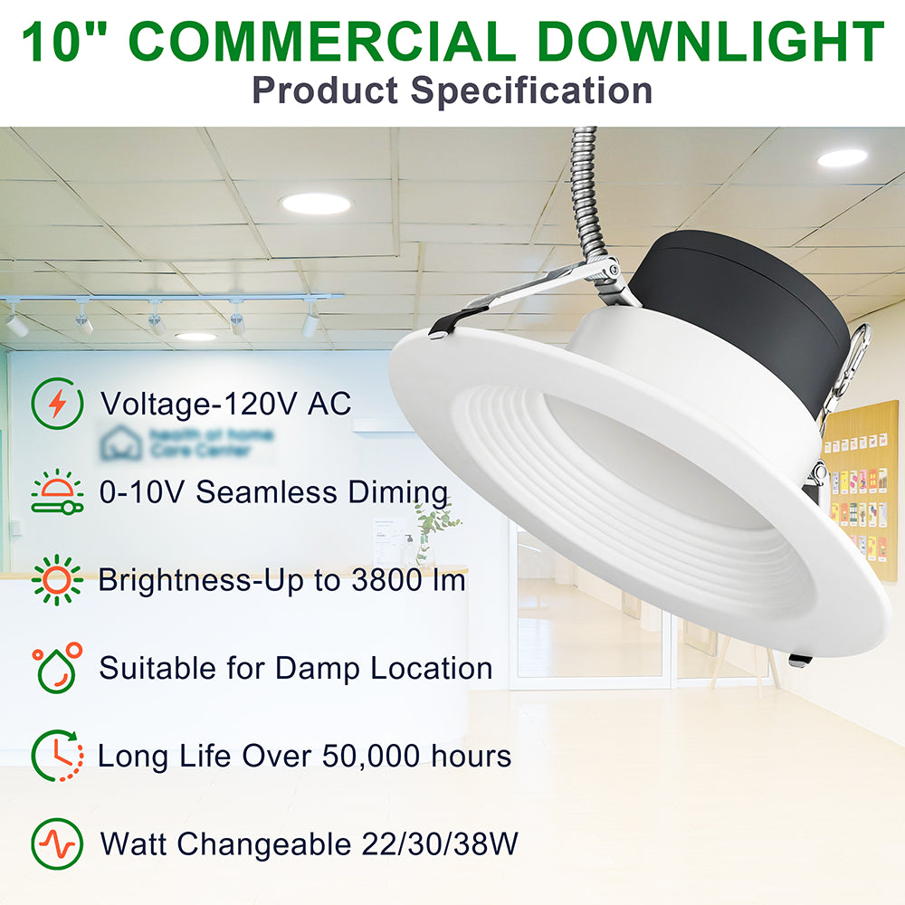 LFD Lighting 10'' LED Commercial Recessed Downlight  For Office
