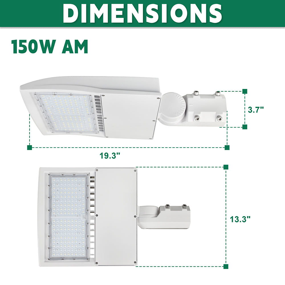 LFD Lighting 150W LED Parking Lot Light AM Dimensions