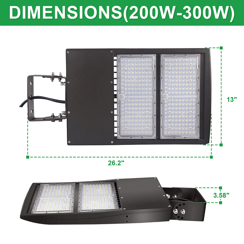 LFD Lighting 200W LED Parking Lot Light YM Dimension