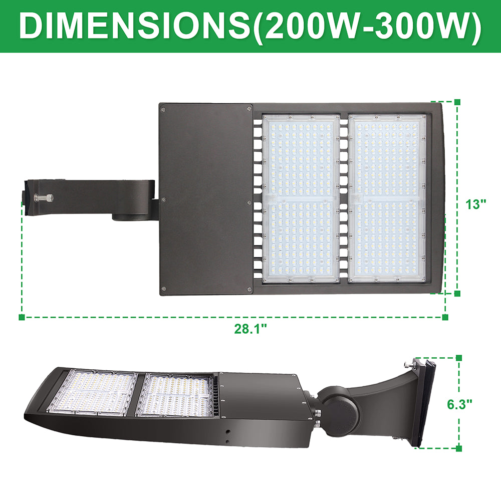 LFD Lighting 200W LED Parking Lot Light DM Dimension