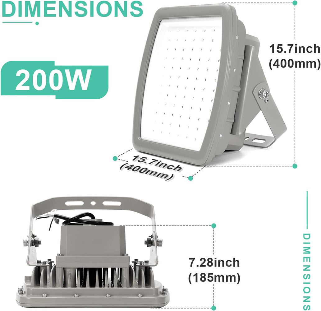 LFD Lighting 200W Led Explosion Proof Light Dimension
