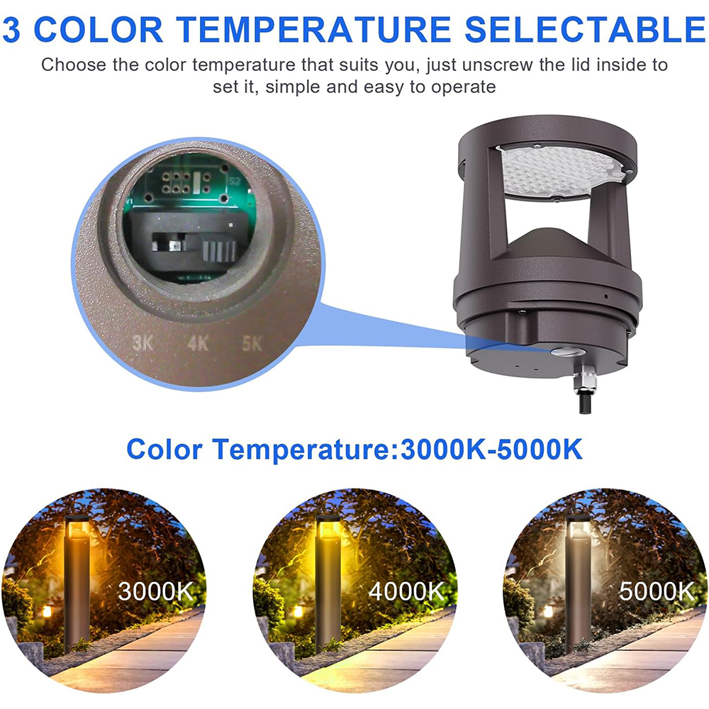 LFD Lighting 24W Bollard Light 3 Color Temperature Selectable