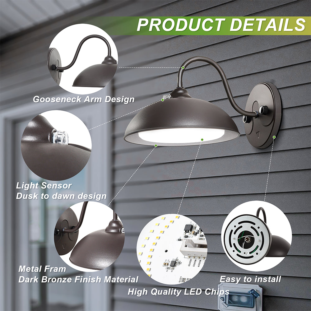 LFD Lighting 28W LED Gooseneck Light Detailed Drawing