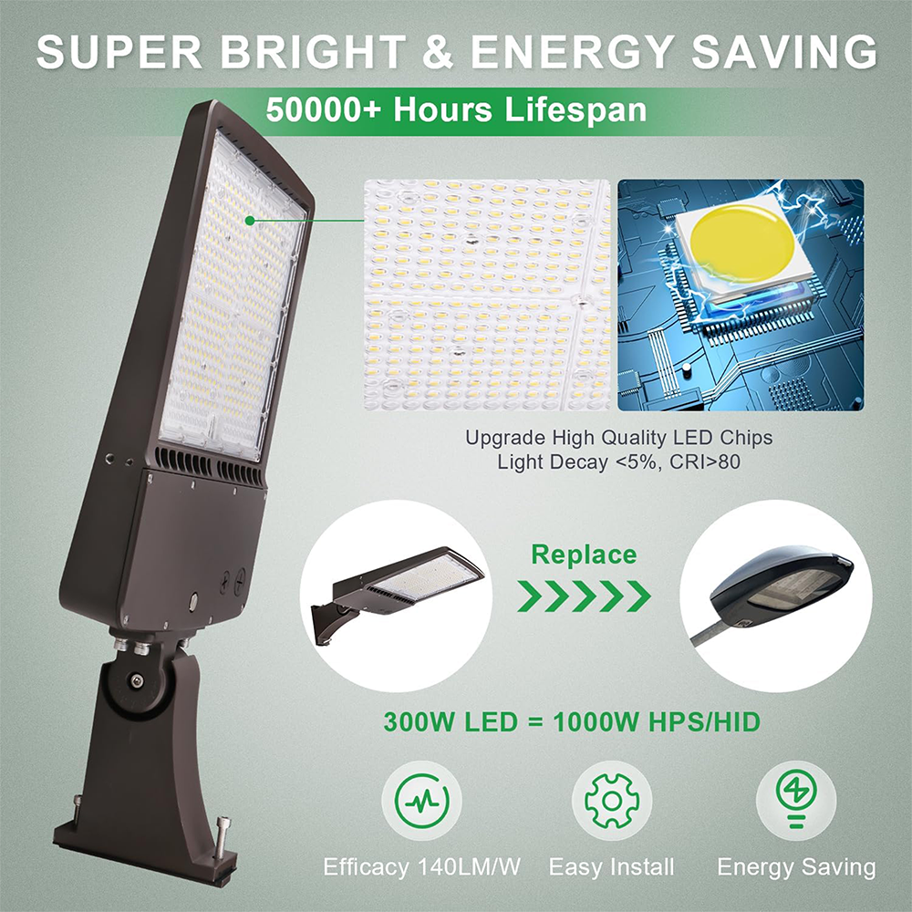 LFD Lighting 300W LED Parking Lot Light For Walkway