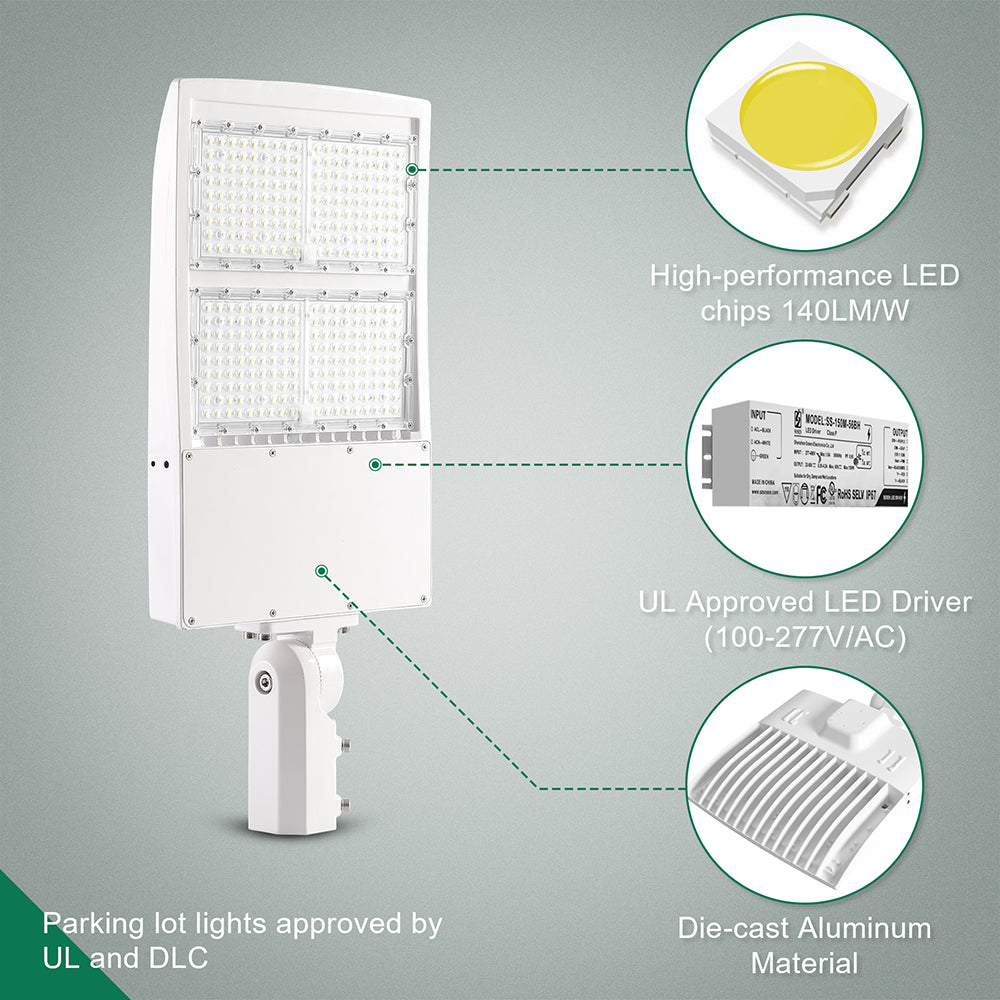 LFD Lighting 300W White LED Parking Lot Light For Walkway