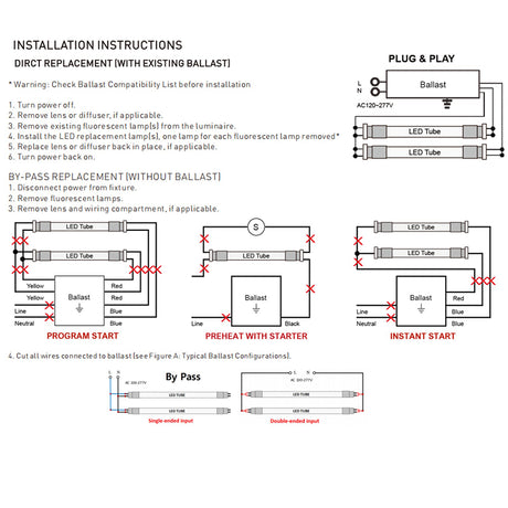 LFD Lighting 30 Pack-4 ft T8 Tube Light