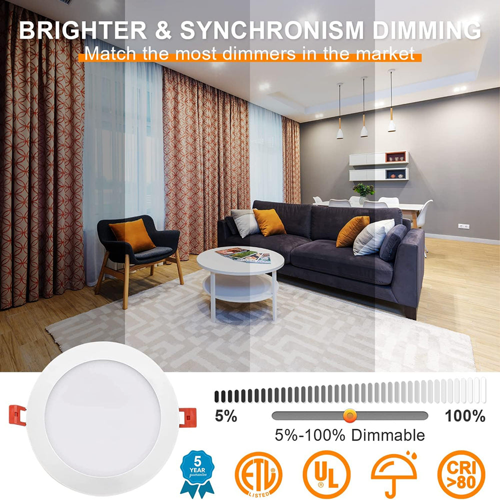 LFD Lighting 30 Pack-6 inch Ultra-Thin LED Recessed Downlight For Bathroom