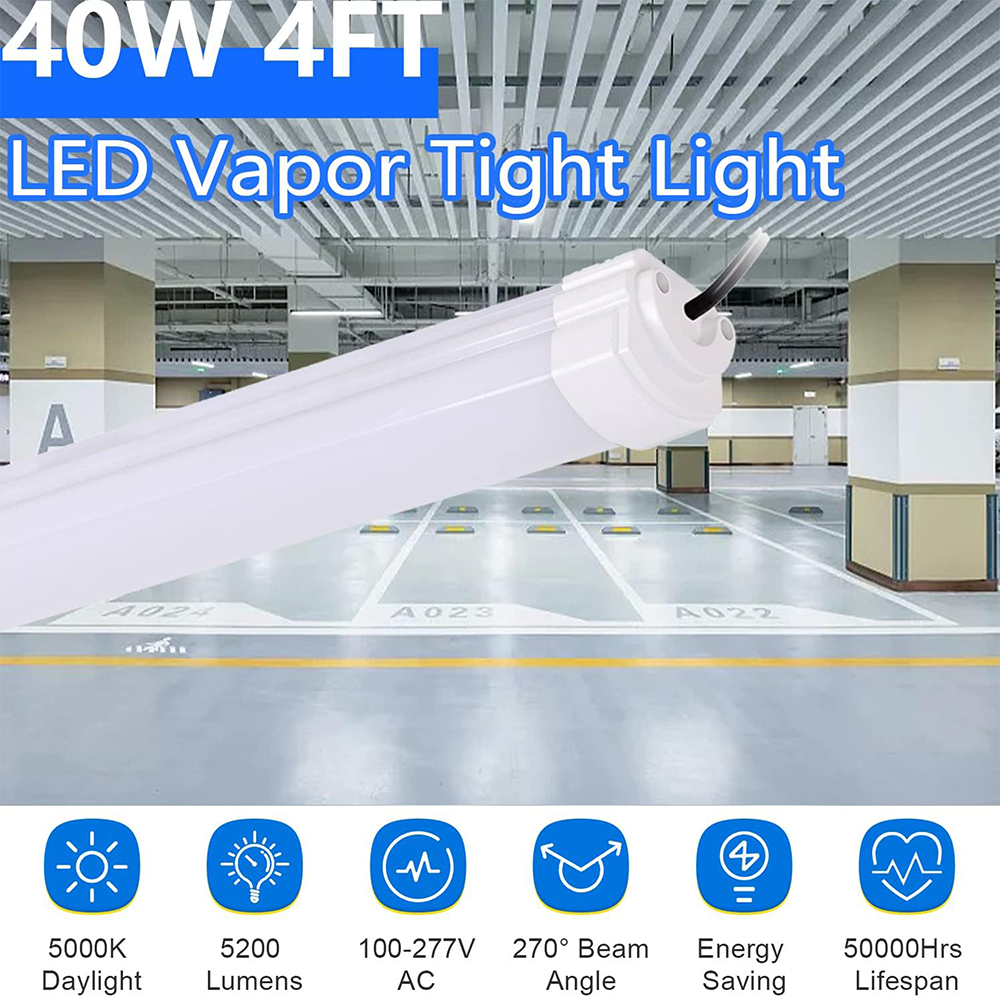LFD Lighting 4FT 40W LED Triproof Light Fixtures For Parking Garage
