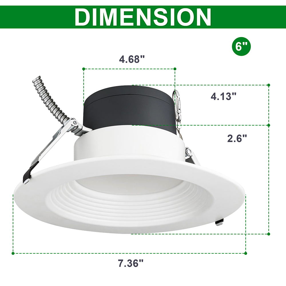 LFD Lighting 6'' LED Commercial Downlight Dimension