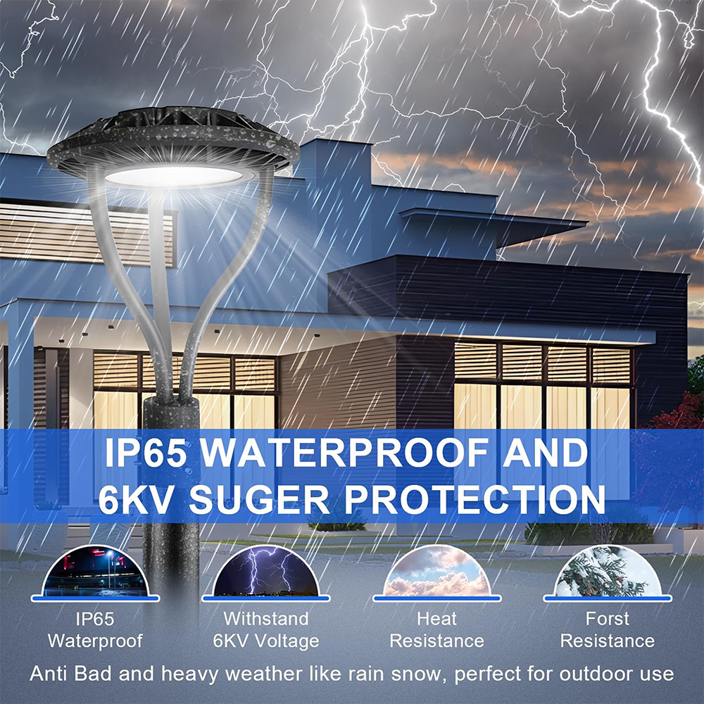 LFD Lighting 80W/100W/120W/150W Wattage Selectable LED Post Top Light For Park