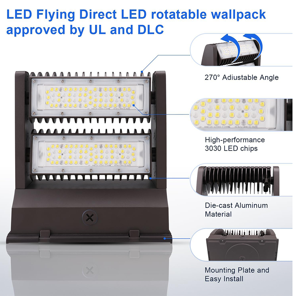 LFD Lighting 80W Rotatable Led Wall Pack Light For Street