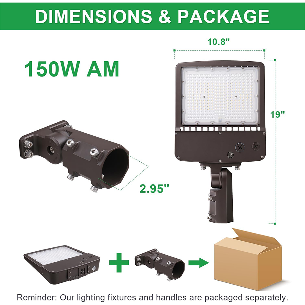 LFD Lighting LED 150W Parking Lot Light AM Dimension
