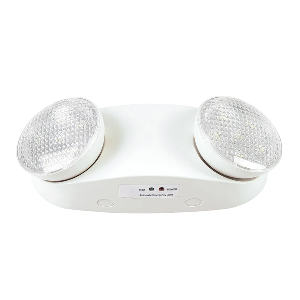 LFD Lighting LED Emergency Light-Two Adjustable Heads-Battery Backup-White Housing