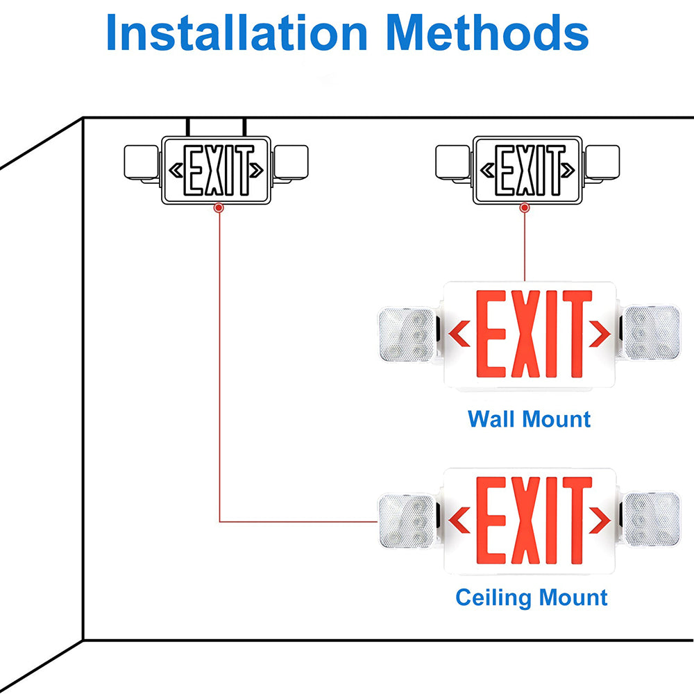LFD Lighting Red LED Exit Sign Installation Methods