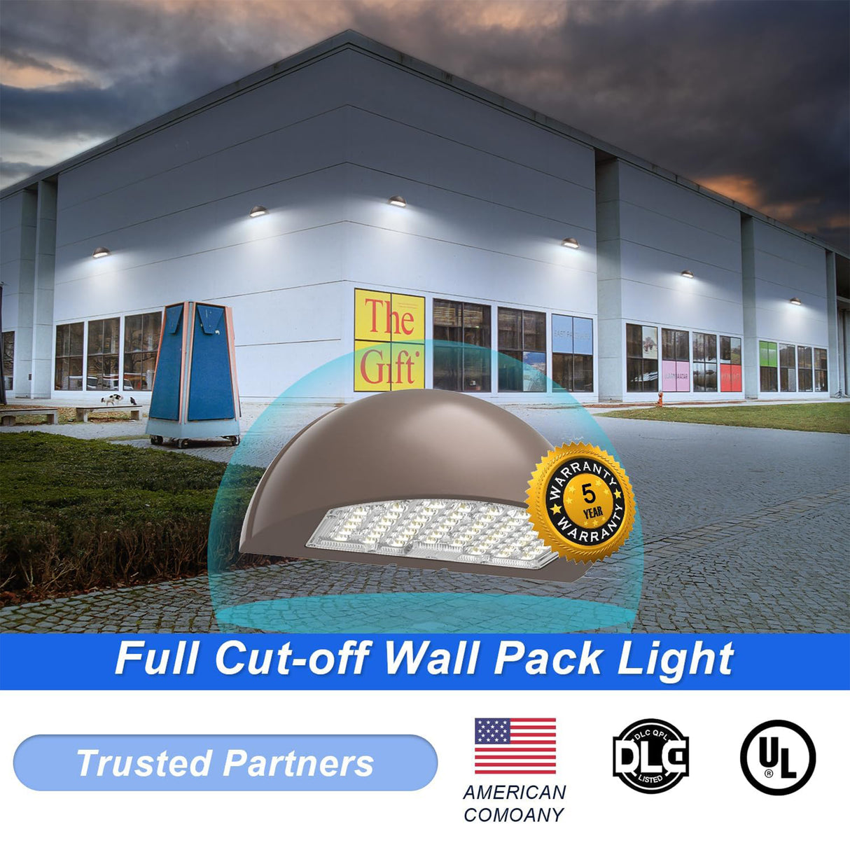 UL and DLC 5.1 certified LFD LED wall pack light ensuring safety and energy efficiency.