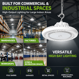 White UFO LED High Bay Light 170W/150W/100W Selectable | 4000K/5000K/5700K