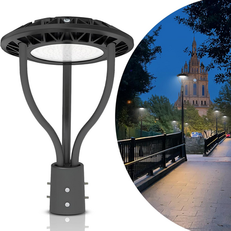 LFD Lighting 40W LED Post Top Light -Philips LED-Outdoor Waterproof-5 Years warranty-Compatible Photocell-ETL+DLC 5.1 Listed