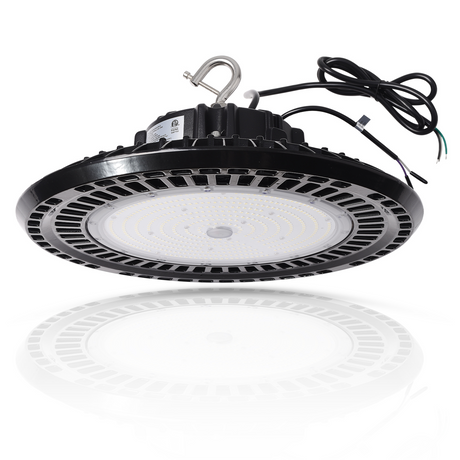 LFD Lighting 100W/120W/150W Wattage Selectable UFO High Bay Light-CCT 5000K- 160 lm/w-AC 100~277V-Black Finish-DLC 5.1+ ETL Listed