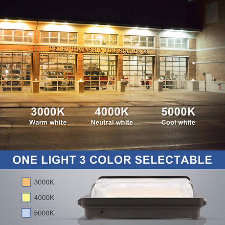 80/100/120W Wattage Selectable-LED Wall Pack 3 Color Selectable