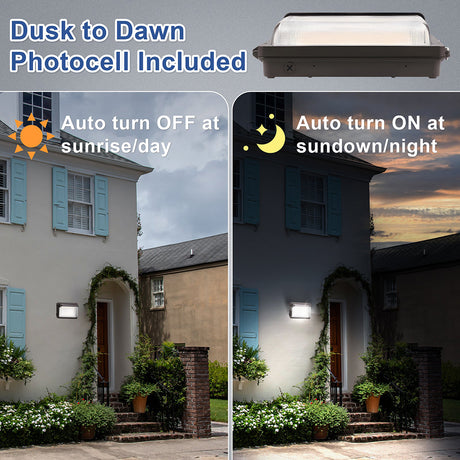 80/100/120W Wattage Selectable-LED Wall Pack with Photocell