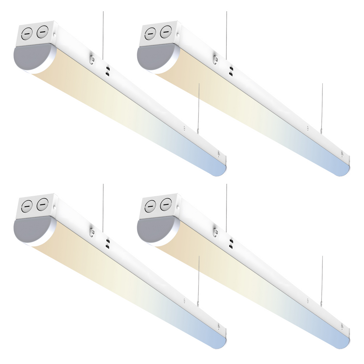 4 Pack-8ft Linear Strip Light-Shop Light-Wattage 40W/50W/64W-CCT 3500K/4000K/5000K-Wattage And CCT Selectable-DLC 5.1 Listed