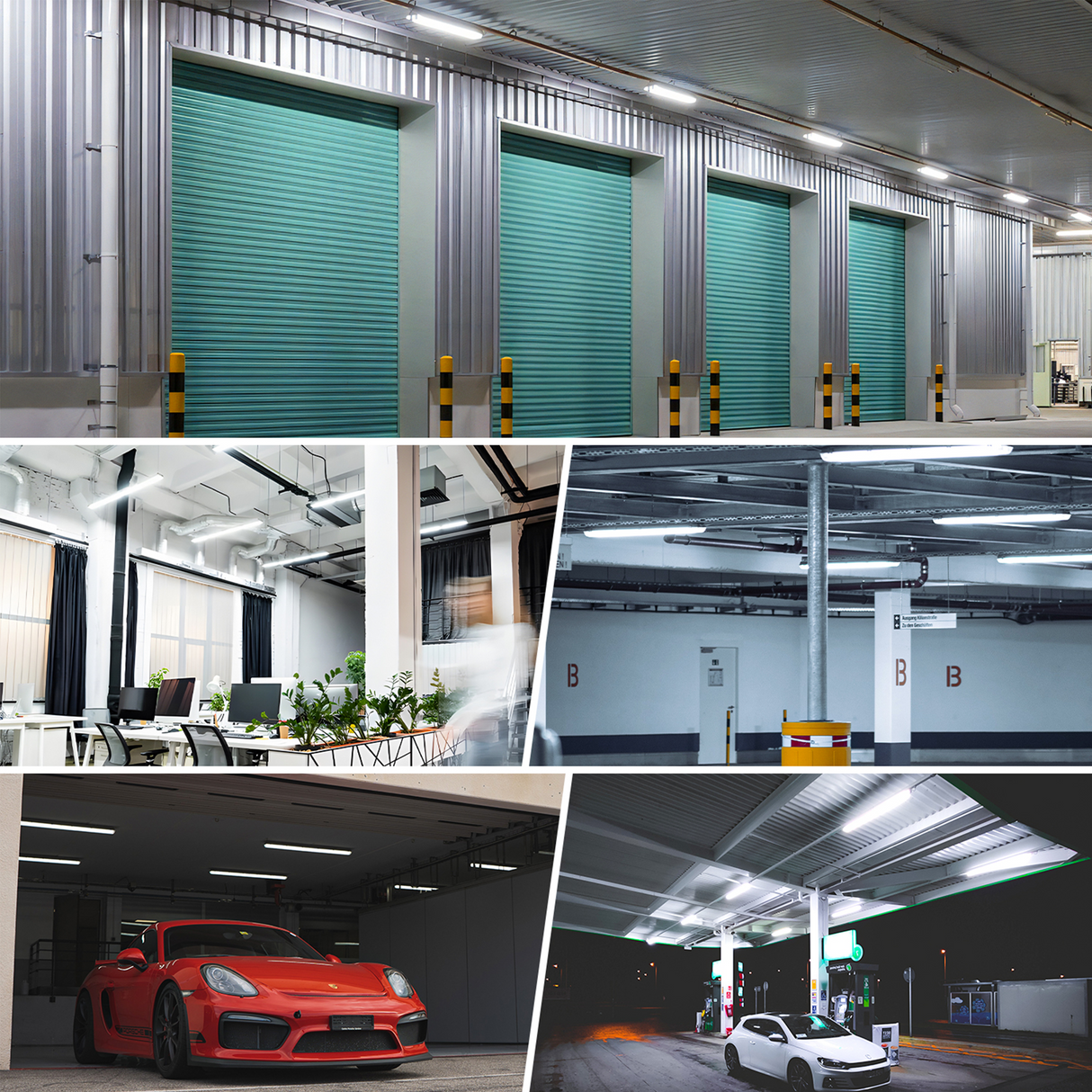 4 Pack-8ft Linear Strip Light-Shop Light-Wattage 40W/50W/64W-CCT 3500K/4000K/5000K-Wattage And CCT Selectable-DLC 5.1 Listed