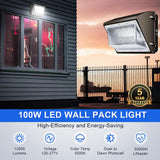 LFD Lighting 100W LED Wall Pack-Universal Photocell   For Park