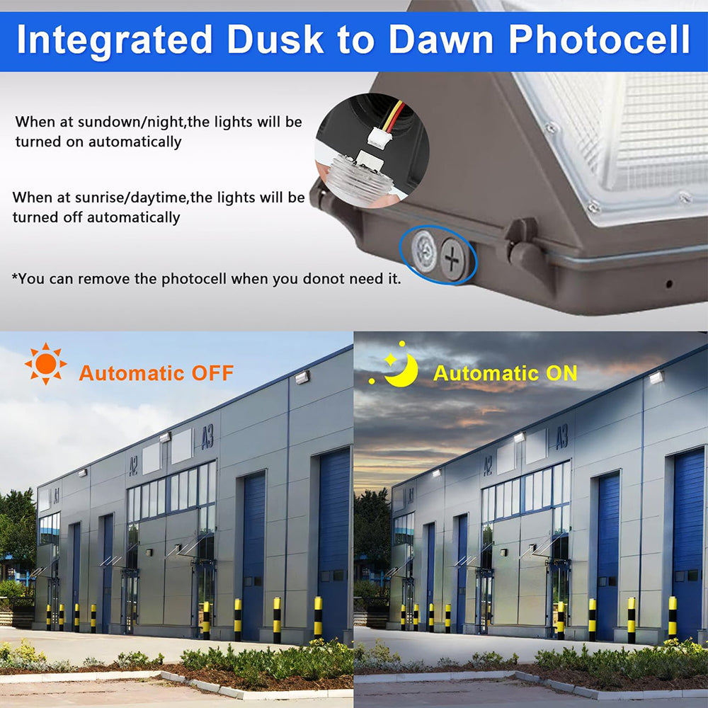 LFD Lighting 100W LED Wall Pack-Universal Photocell  