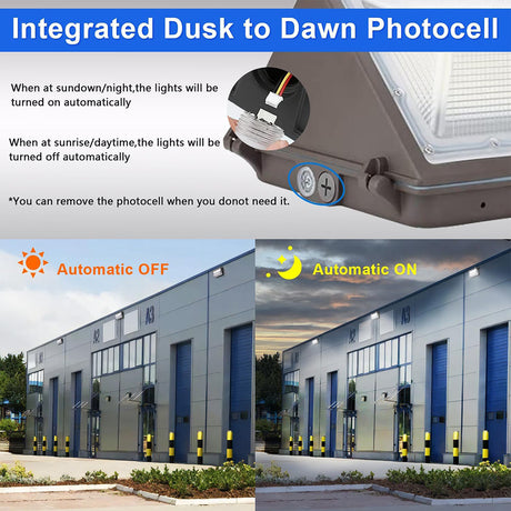 LFD Lighting 100W LED Wall Pack-Universal Photocell  
