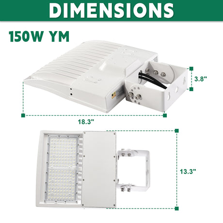 LFD Lighting 150W LED Parking Lot Light YM Dimension