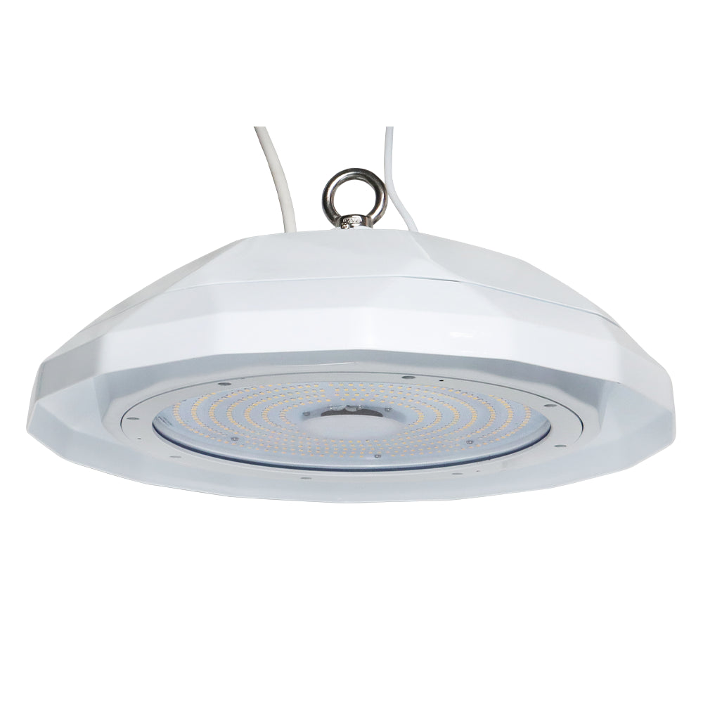 LFD Lighting 150W LED White UFO High Bay Light O Hook For Warehouse 