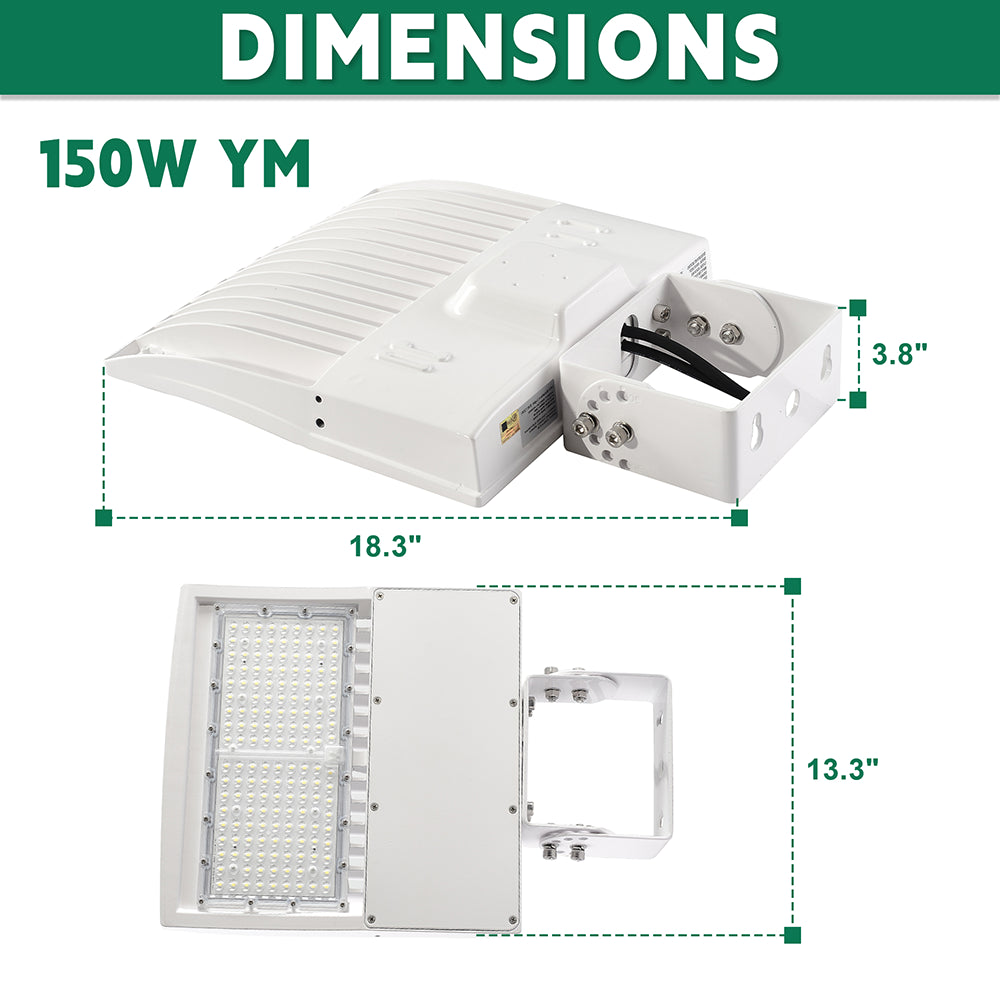 LFD Lighting 150W White Housing LED Parking Lot Light  For Tennis Court