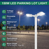 LFD Lighting 150W White Housing LED Parking Lot Light  For Stadium