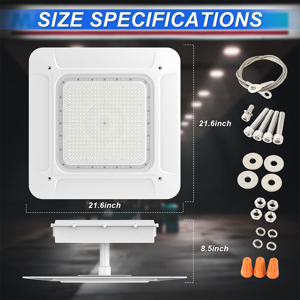 LFD Lighting 180W LED Canopy Light Size Specifications