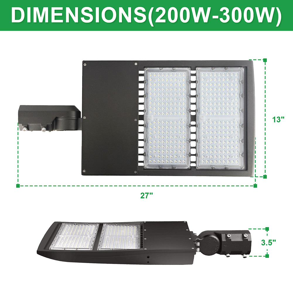 LFD Lighting 200W LED Parking Lot Light AM Dimension