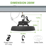 LFD Lighting 200W UFO LED High Bay  Dimension