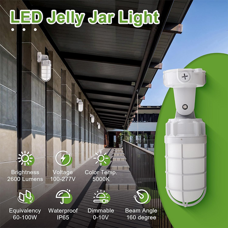 LFD Lighting 21W Vapor Tight-LED Jelly Jar Light  For Sideway