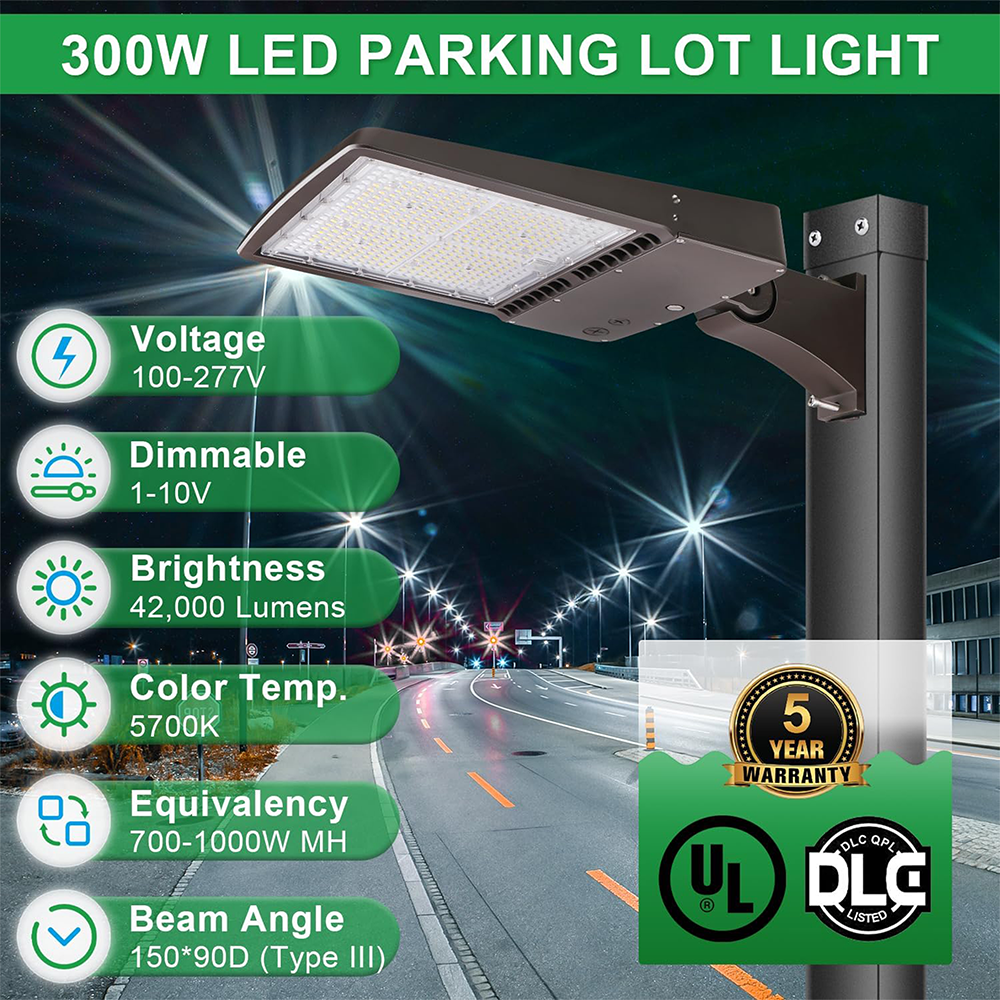 LFD Lighting 300W LED Parking Lot Light For Stadium