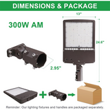 LFD Lighting 300W LED Parking Lot Light AM Dimension