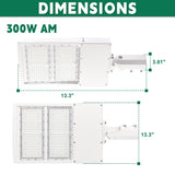 LFD Lighting 300W White LED Parking Lot Light  AM Dimension