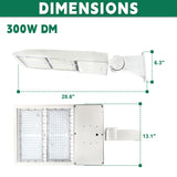 LFD Lighting 300W White LED Parking Lot Light  DM Dimension