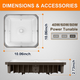 LFD Lighting 3 Wattage Selectable Canopy  Dimensions