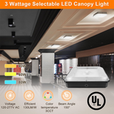 LFD Lighting 3 Wattage Selectable Canopy For Garage     