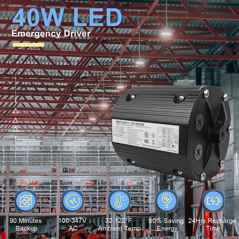 LFD Lighting 40W UFO High Bay Emergency Driver  For Garage