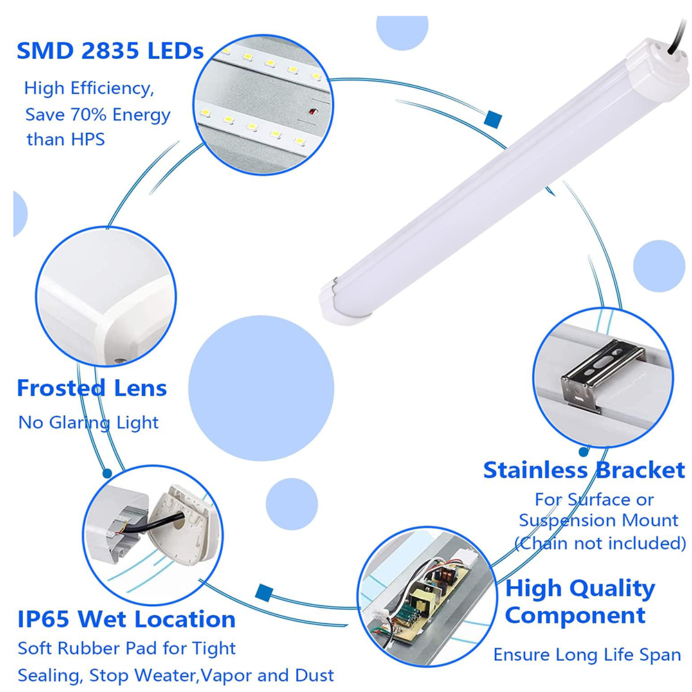 LFD Lighting 4FT 40W LED Triproof Light Fixtures For Parking Garage