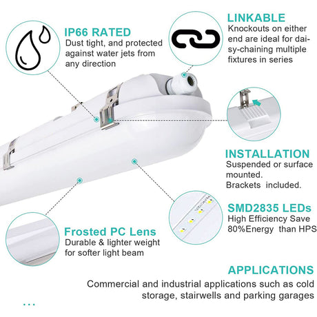 LFD Lighting 4FT LED Vapor Tight Light 