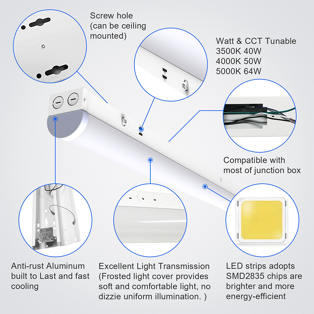 LFD Lighting 4 Pack-8ft Linear Strip Light For Building Light
