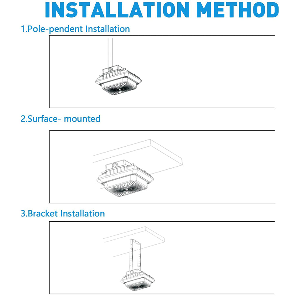 LFD Lighting 55W LED Parking Garage Canopy Light For Gas Station